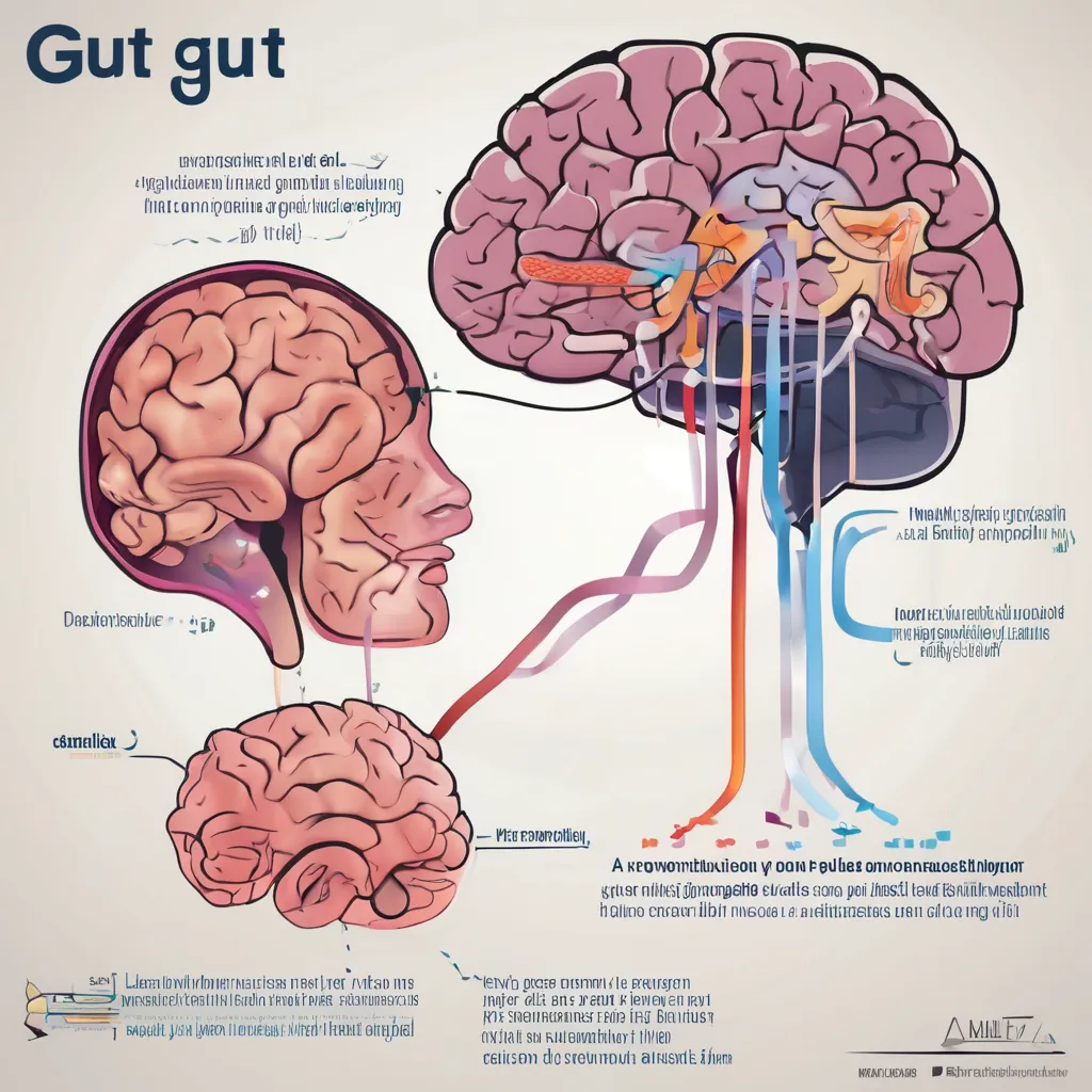 Diagram illustrating the gut-brain connection and its impact on mood