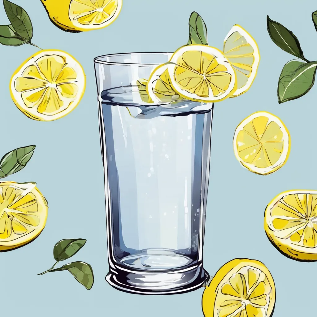 Refreshing water with lemon for hydration